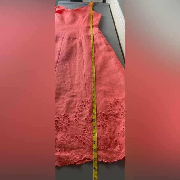 Nikki Valentine 100% Irish Linen Sleeveless A-Line Dress Size 6 Coral - Picture 7 of 13